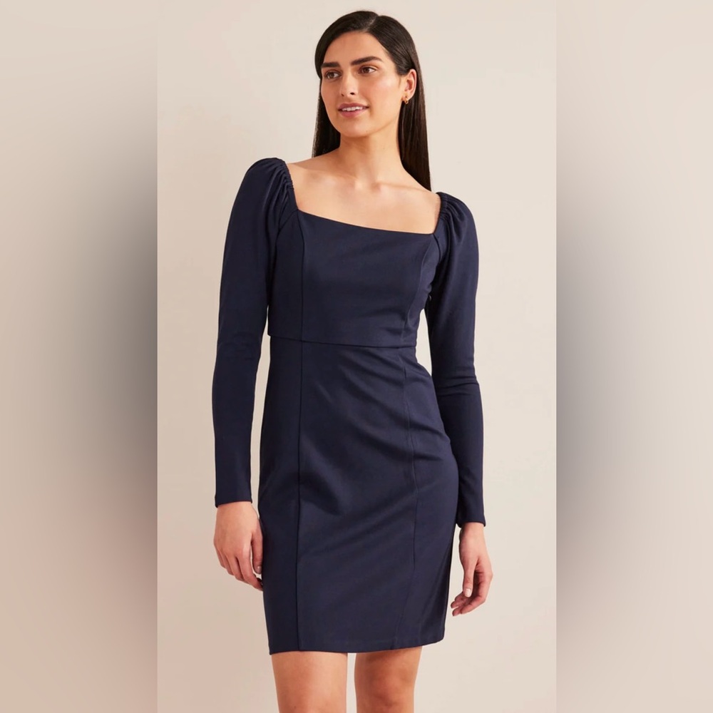 Boden Navy Square Neck Jersey Dress